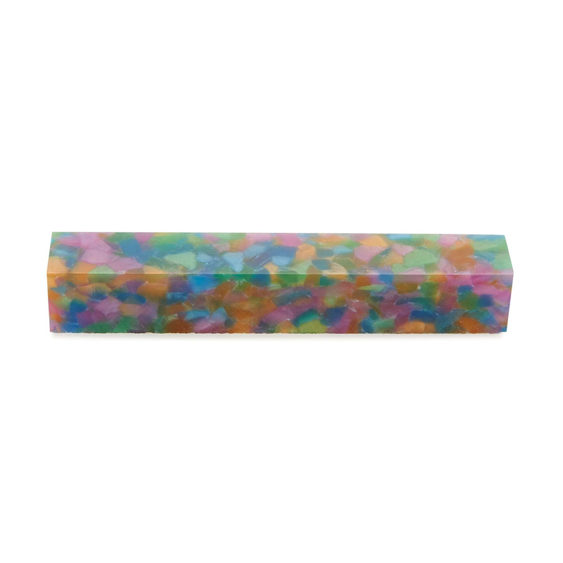 Acrylic Pen Blank - 3/4" x 3/4" x 5" - Color:Rainbow Quartz